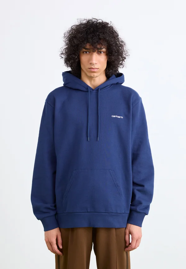 HOODED SCRIPT EMBROIDERY - Kapuzenpullover - jupiter / white