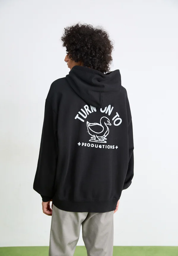 HOODED STAMP - Sweatshirt - black/white