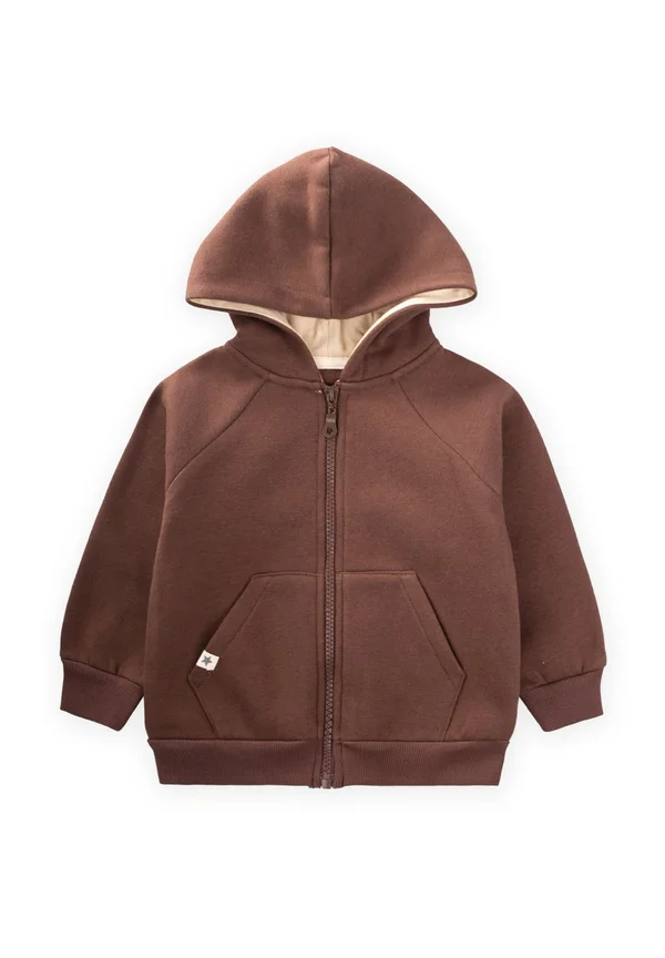 HOODED - Sweatjacke - dark brown