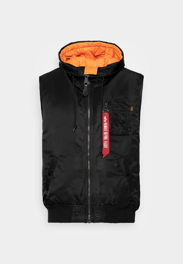 HOODED VEST - Weste - black