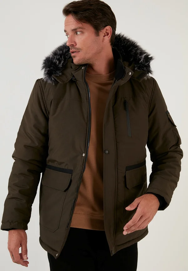 HOODED - Wintermantel - khaki