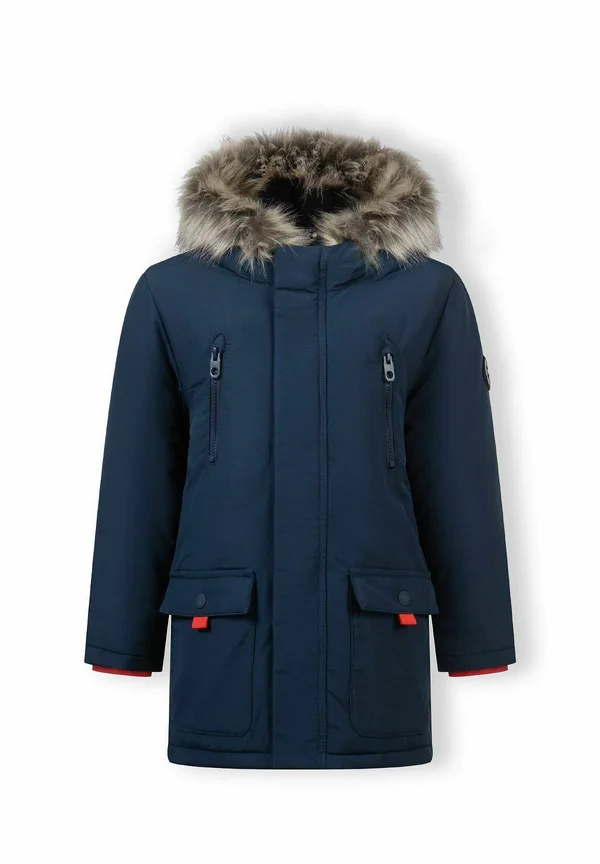 HOODED WITH FAUX FUR - Parka - navy