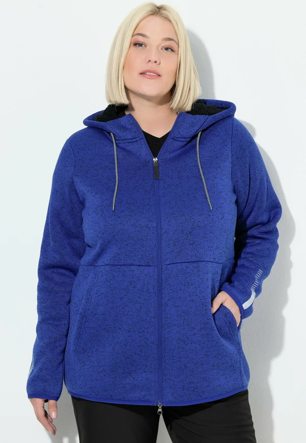 HOODED ZIP FRONT - Strickjacke - capri blue