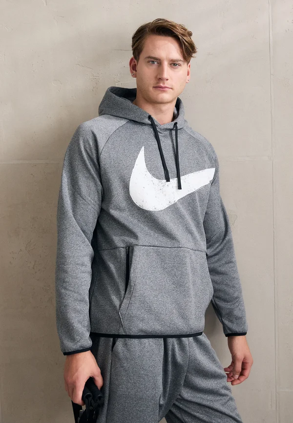 HOODIE  - Kapuzenpullover - black heather/black/white