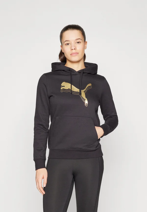 HOODIE - Kapuzenpullover - black/metallic gold