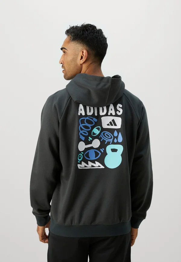 HOODIE - Kapuzenpullover - carbon/multicolor