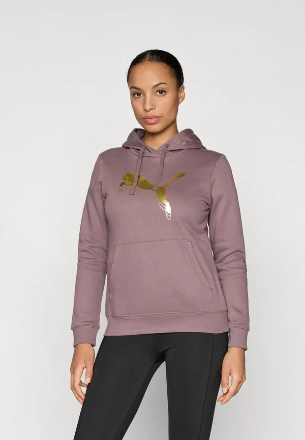 HOODIE - Kapuzenpullover - raisin/metallic gold-coloured