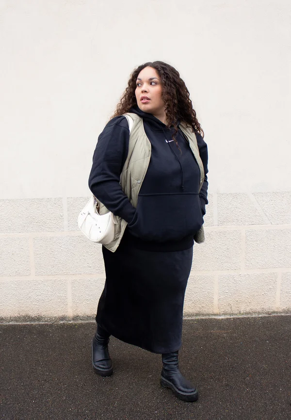 HOODIE - Sweatshirt - black/white