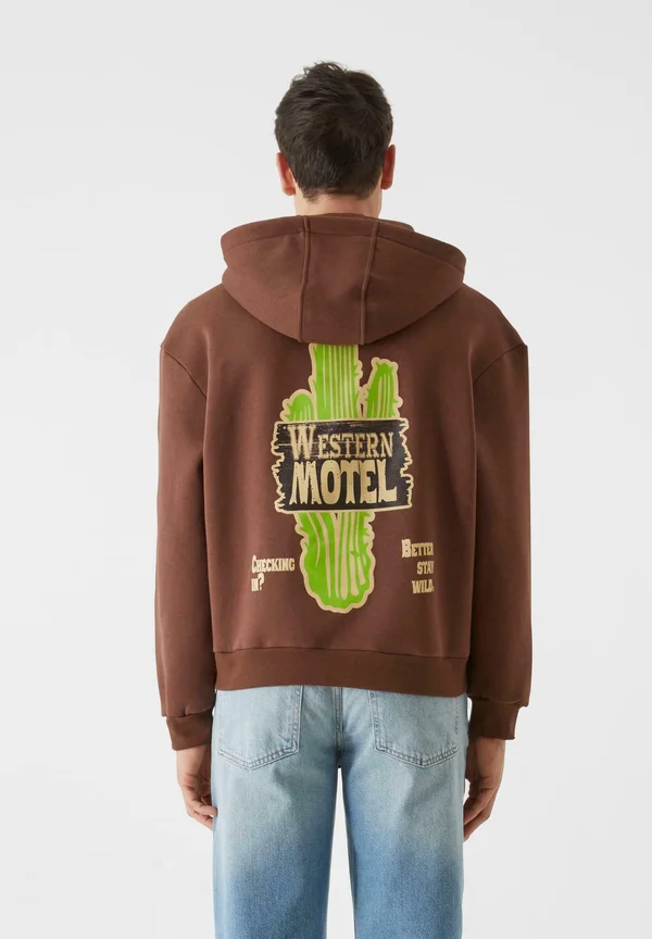 HOODY-WESTERN MOTEL - Sweatjacke - chocolatebrown