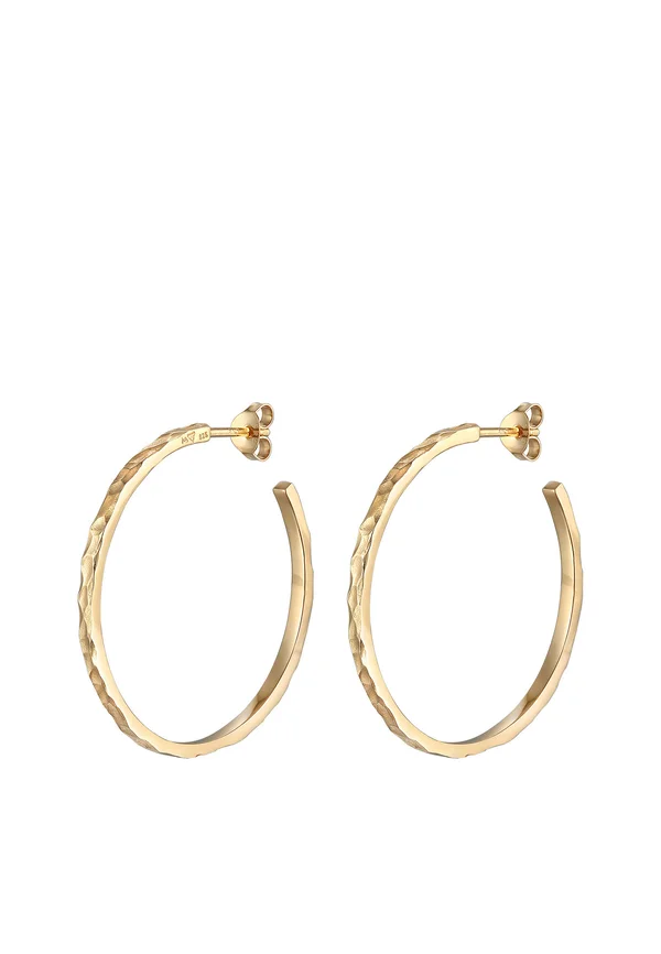 HOOPS HAMMERED - Ohrringe - gold-coloured