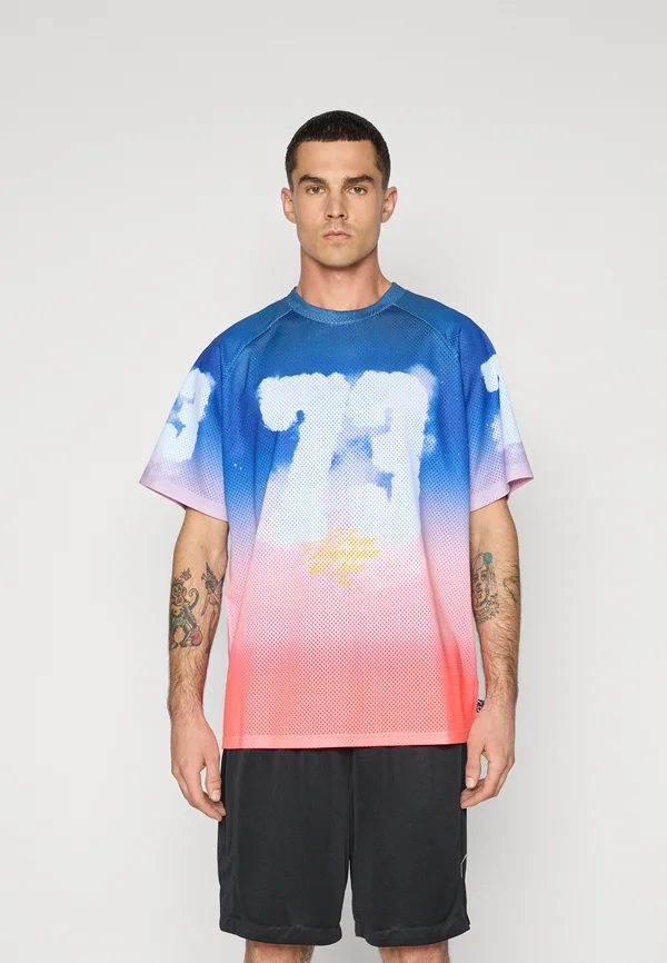 HOOPTOPIA SUNSET HOOPS - T-Shirt print - persian blue