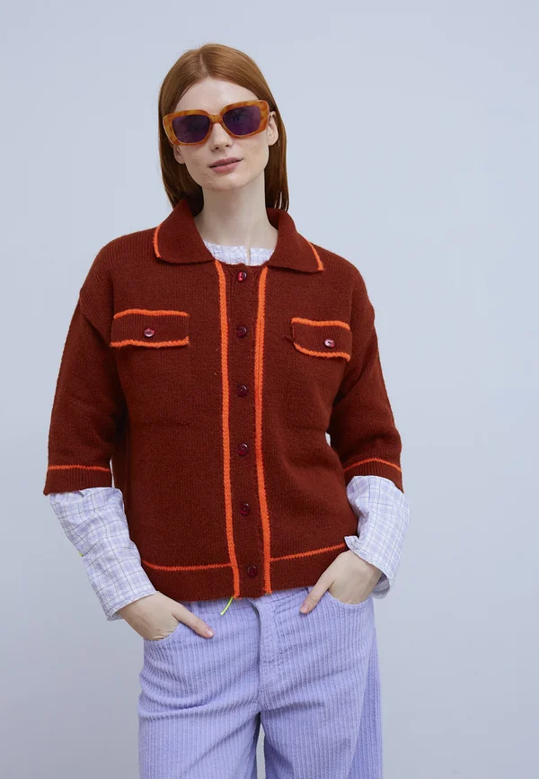 HOPE - Strickjacke - marrón