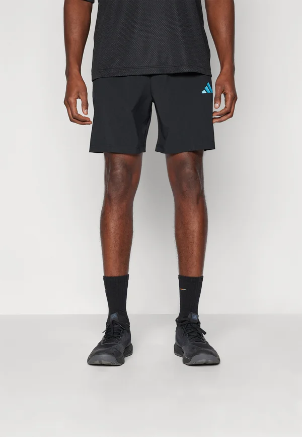 HOUSE OF TIRO SHORT - Kurze Sporthose - black/bright cyan