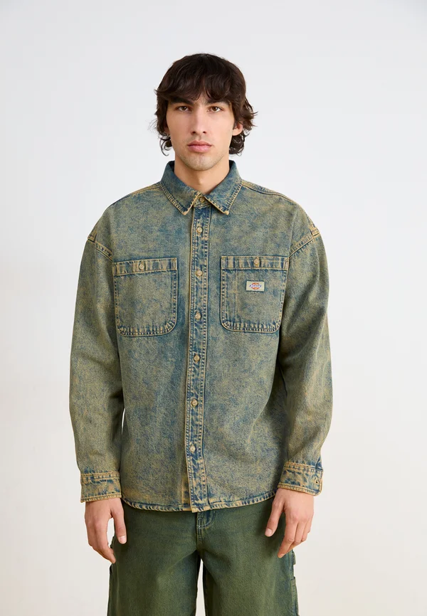HOUSTON - Hemd - yellow fade indigo