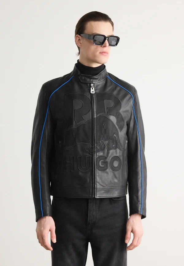 HUGO X RACING BULLS LOMAKI - Lederjacke - black
