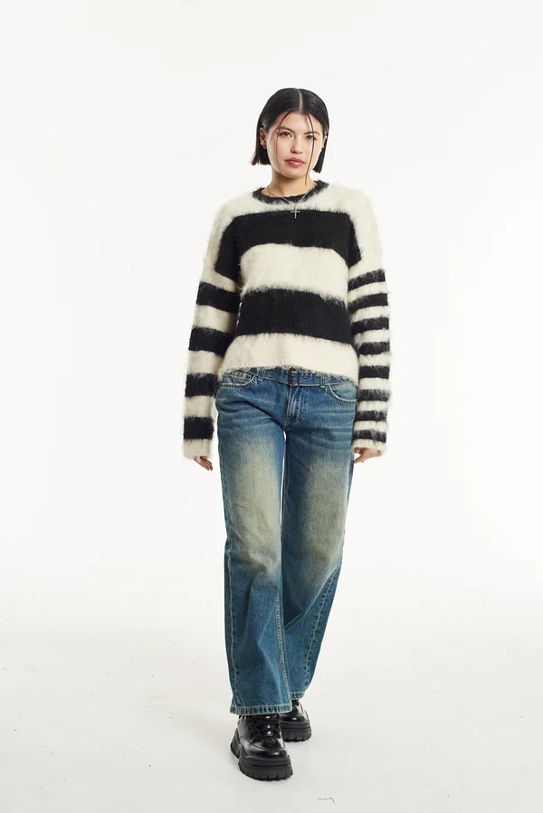 HUMBUG UNISEX - Strickpullover - ecru/black