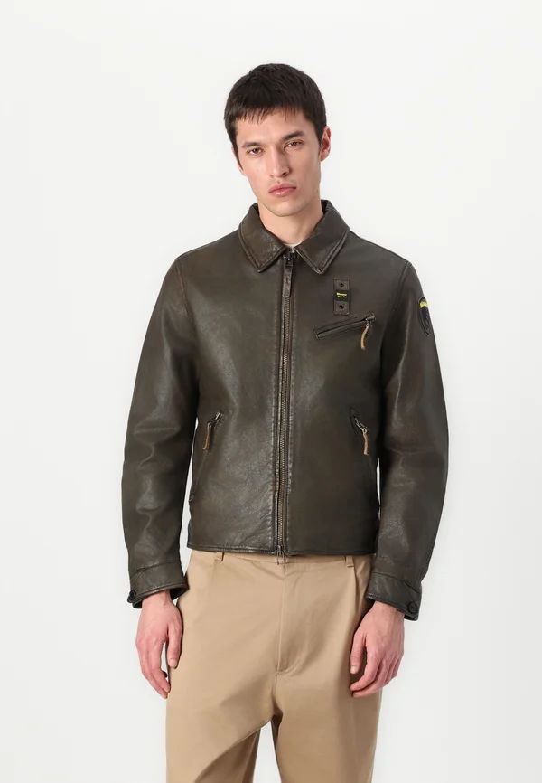 HUMES - Lederjacke - bark brown