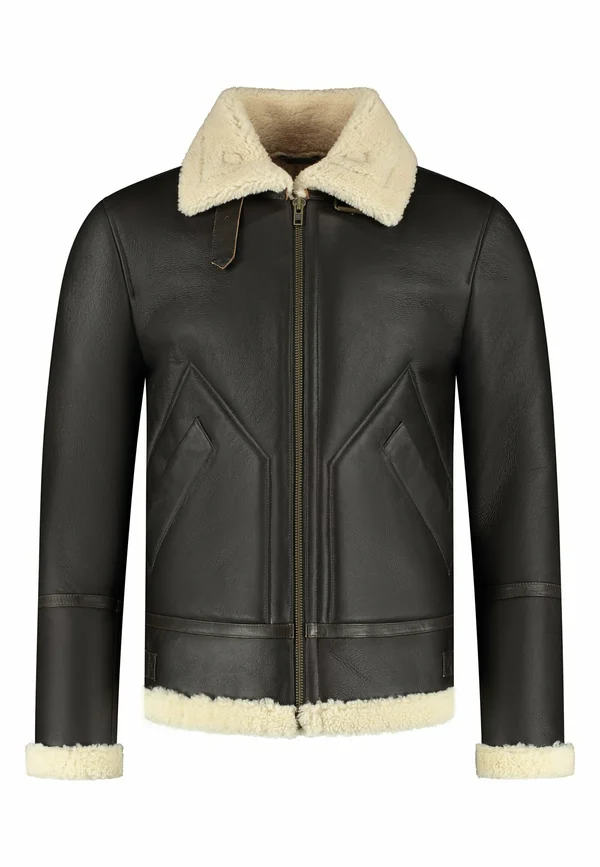HUNTER SHEARLING LAMMY HERITAGE - Lederjacke - chocolate brown