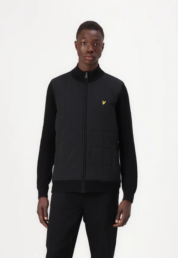 HYBRID ZIP THROUGH - Strickjacke - jet black