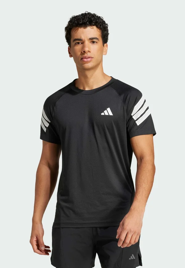 ICON 3-STRIPES - Sport T-Shirt - black   white