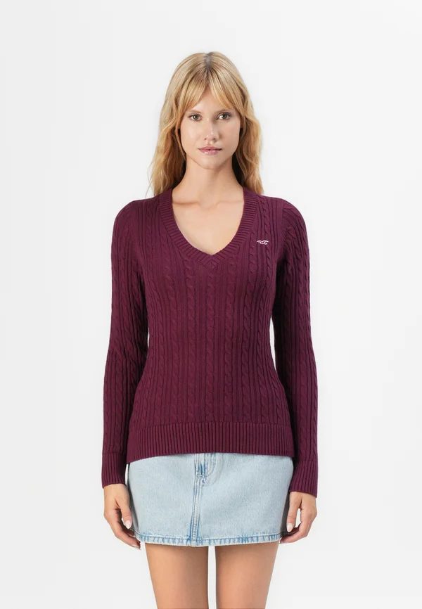 ICON V NECK  - Strickpullover - dark red