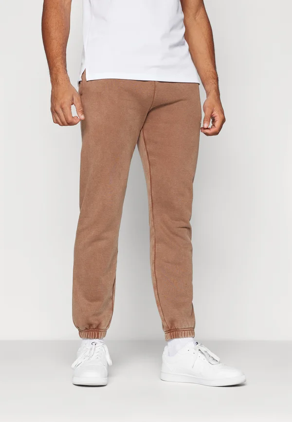 ICONS WASHED ELASTIC CUFF PANTS - Jogginghose - brown
