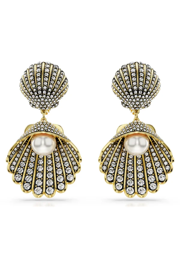 IDYLLIA CLIP EARRINGS CRYSTAL PEARL SHELL - Ohrringe - white