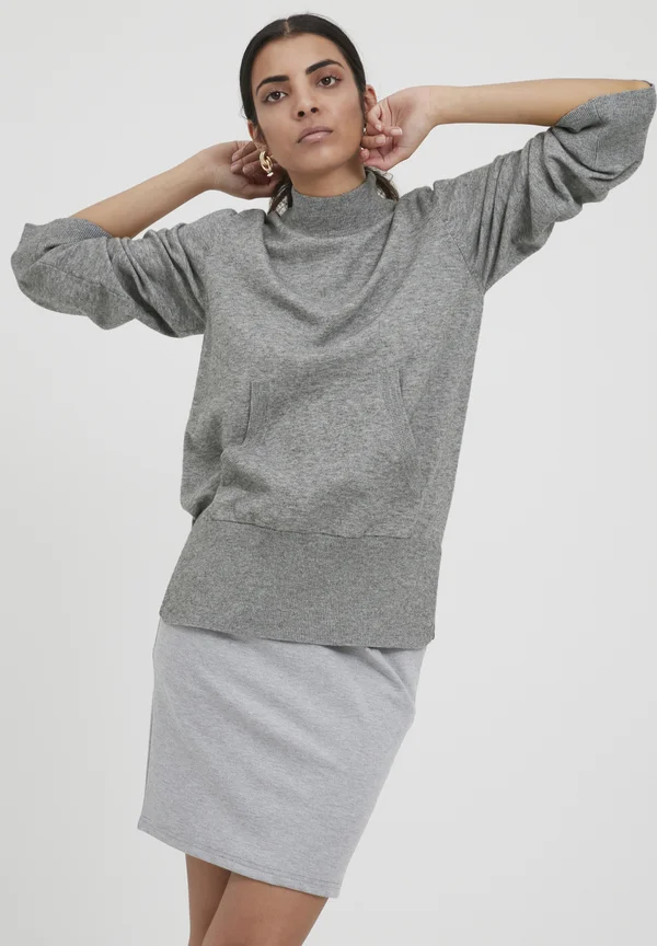 IHKAVA - Strickpullover - grey melange