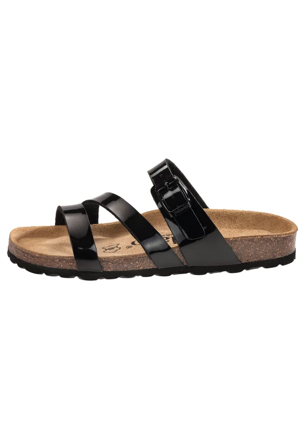 IKARIA - Pantolette flach - schwarz lack