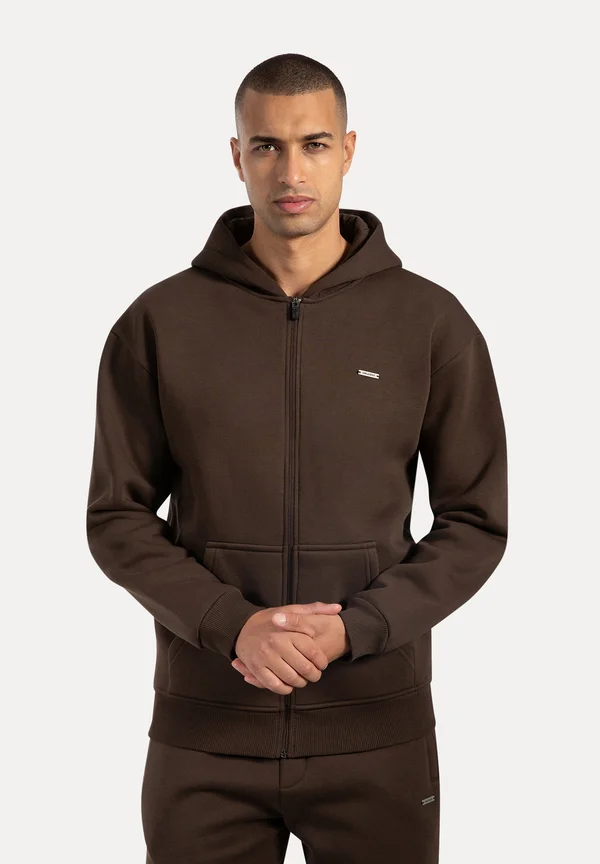 ILYAS BASIC ZIPPER - Sweatjacke - braun