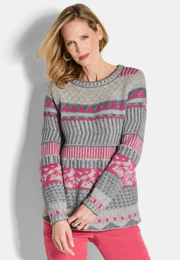 IM MODISCHEN NORWEGERMUSTER - Strickpullover - pink   patterned