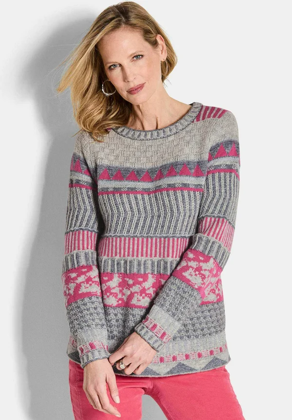 IM MODISCHEN NORWEGERMUSTER - Strickpullover - pink patterned