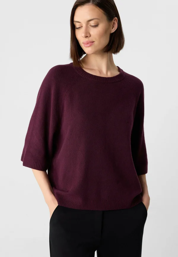 IM RELAXED FIT - Strickpullover - bordeaux