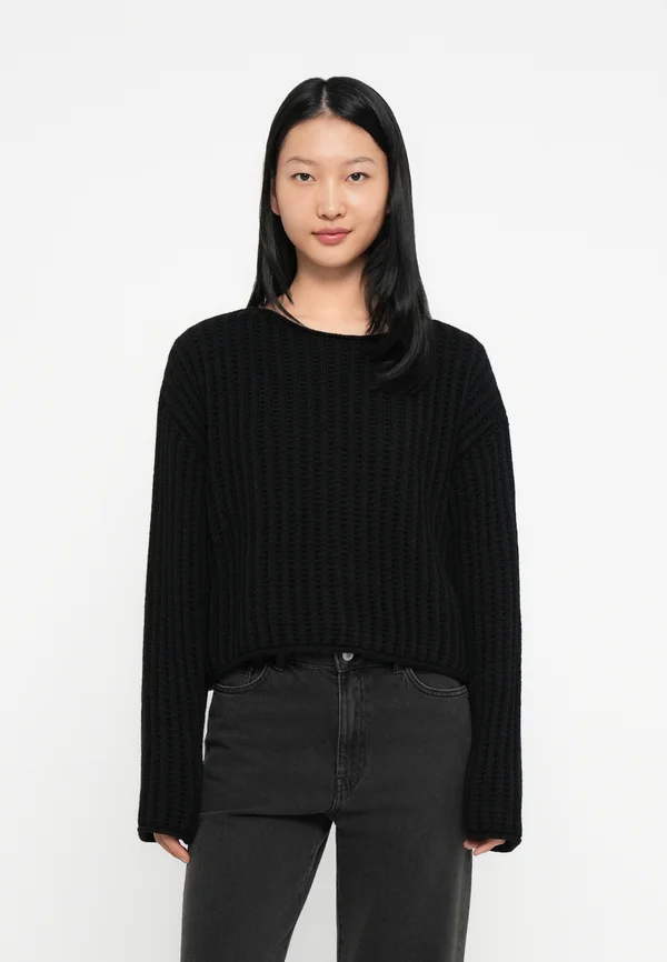IMENY - Strickpullover - black