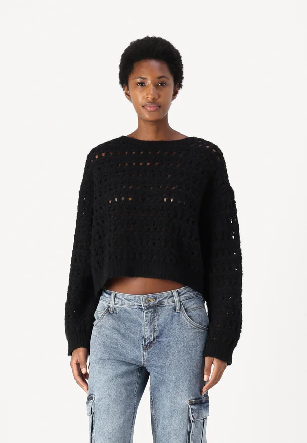 IMENY - Strickpullover - black