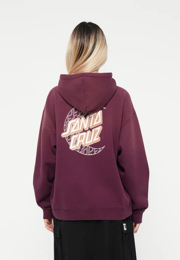 IMPRINT MOON DOT HOOD - Kapuzenpullover - dark cherry