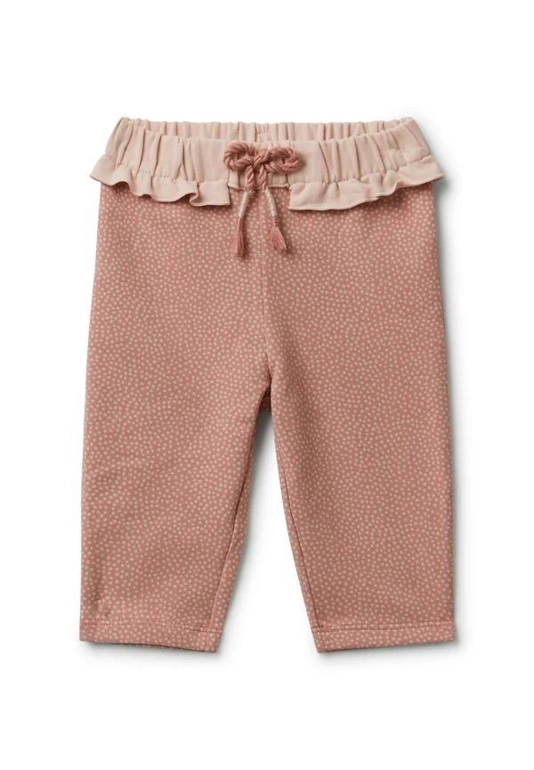IN ALL-OVER PRINT STRETCH SMALL SOLID RUFFLES AT THE WAIST DRAWSTRING LOGO LABEL - Stoffhose - pink
