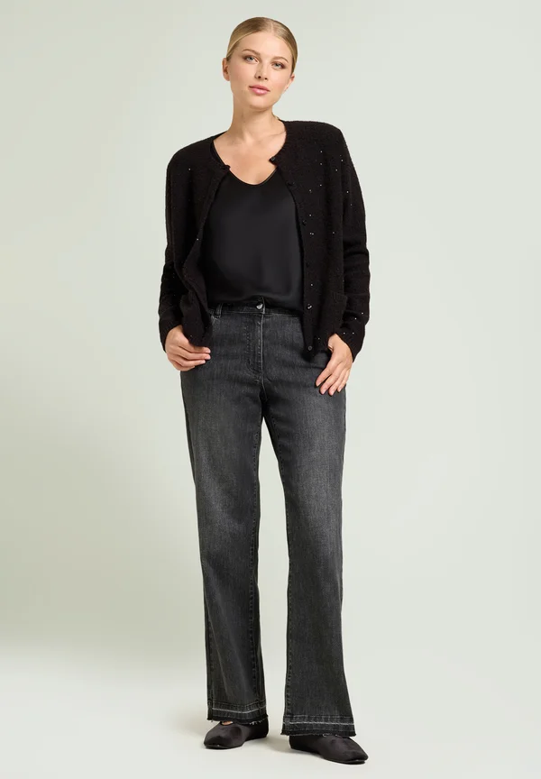 IN FULL PAILLETTES - Strickjacke - nero