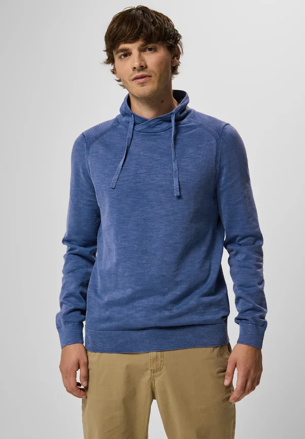 IN WASHED-OPTIK - Strickpullover - blau