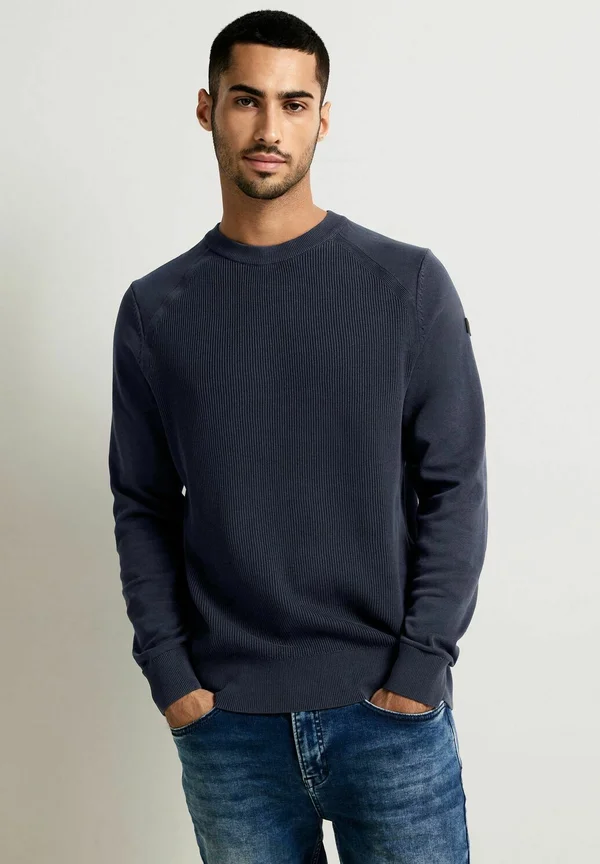 IN WASHEDOPTIK - Strickpullover - blau