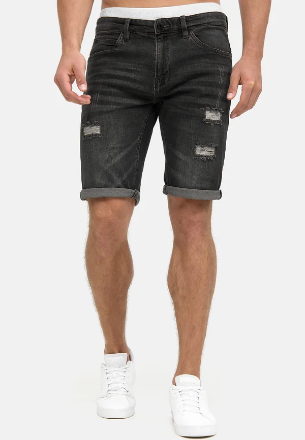 INCADEN - Jeans Shorts - black