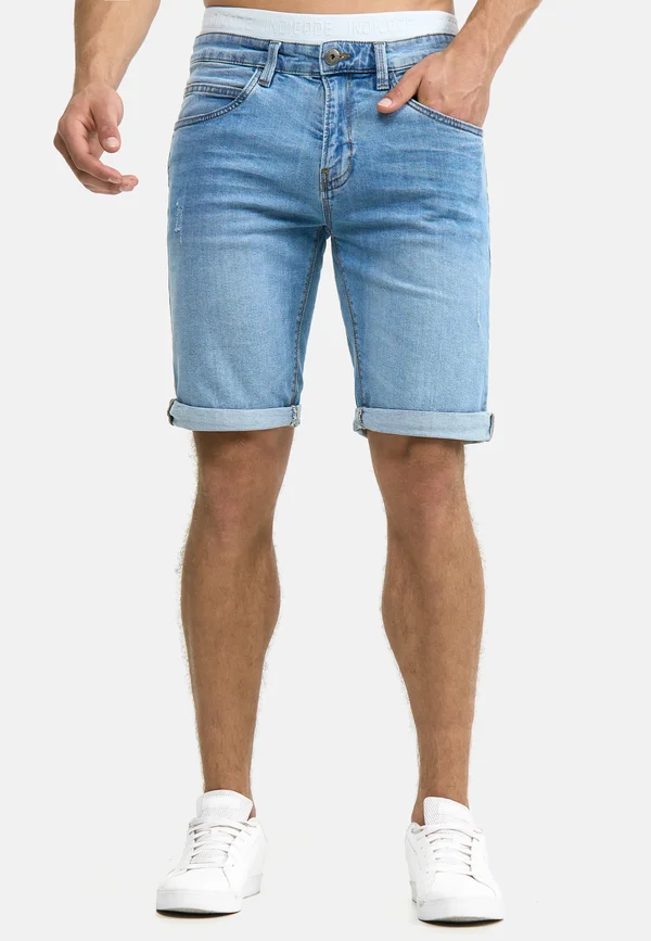 INCADEN - Jeans Shorts - blue