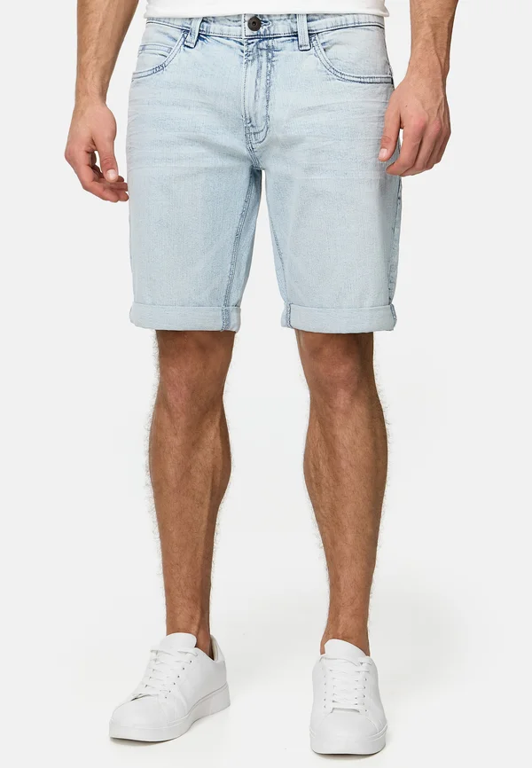 INCADEN - Jeans Shorts - foam blue
