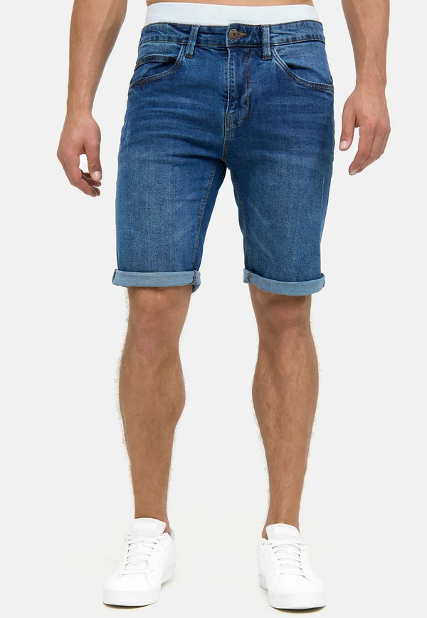 INCADEN - Jeans Shorts - medium indigo