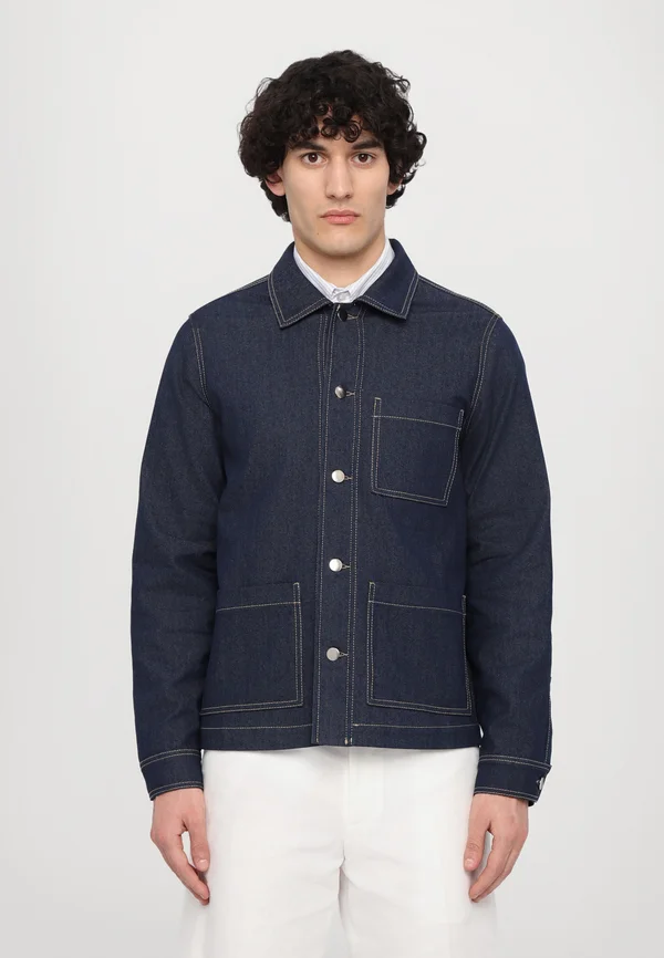 INDIGO CONTRAST STITCH JACKET - Jeansjacke - raw denim