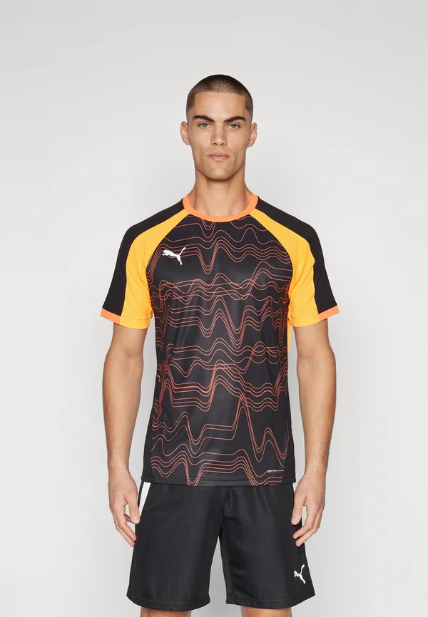 INDIVIDUALLIGA GRAPHIC  - Sport T-Shirt - black/glowing red
