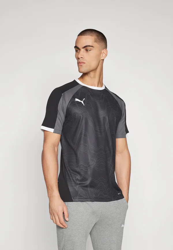 INDIVIDUALLIGA GRAPHIC  - Sport T-Shirt - black/shadow gray