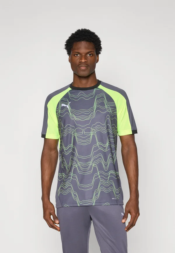 INDIVIDUALLIGA GRAPHIC  - Sport T-Shirt - galactic gray/yellow alert