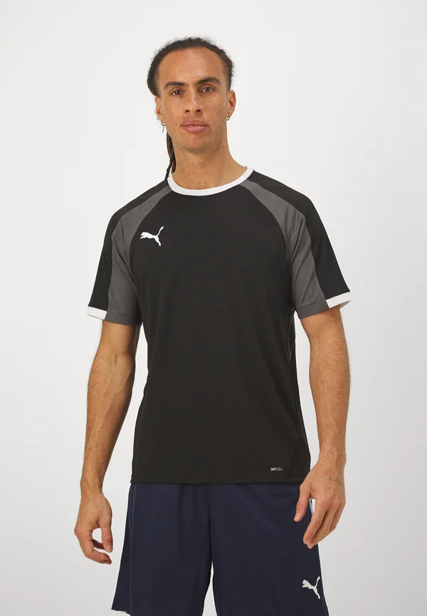 INDIVIDUALLIGA - Sport T-Shirt - black  white-shadow gray