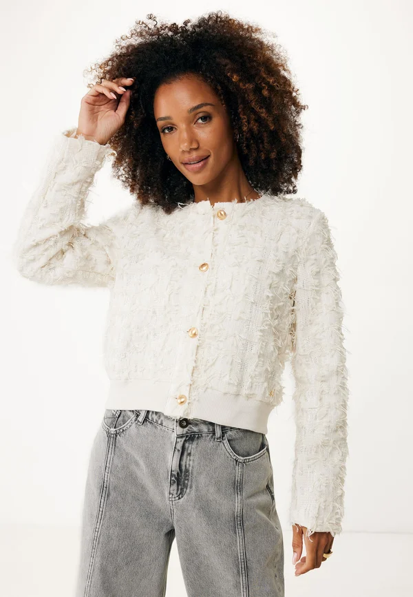 INDOOR LONG SLEEVE   - Strickjacke - off white
